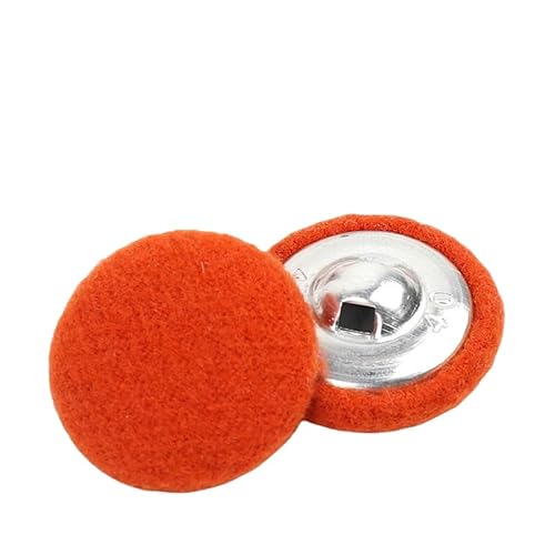 WANYI 14 Stück Knöpfe mit Stoffüberzug Knöpfe zum Annähen Runde Buttons in 7 Größen Vintage Stoffknöpfe Bastelknöpfe mit Metallschaft Nähknöpfe für Mantel Strickjacke Anzüge Kleider(Orangerot) von WANYI