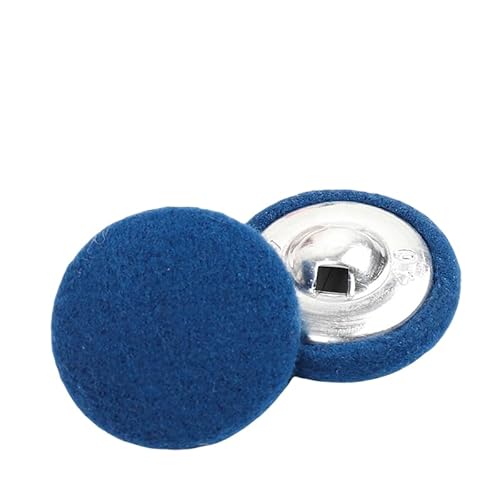WANYI 14 Stück Knöpfe mit Stoffüberzug Knöpfe zum Annähen Runde Buttons in 7 Größen Vintage Stoffknöpfe Bastelknöpfe mit Metallschaft Nähknöpfe für Mantel Strickjacke Anzüge Kleider(Blau) von WANYI