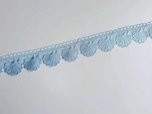WANYI 15 Yards 6cm Spitzenband Muscheln Spitzenborte DIY Bordüre Stoff Dekoband Geschenkband Vintage Spitzenbordüre Spitze-Borten für Sofas, Kissen, Kopfkissen, Hochzeit Deko(Blau) von WANYI