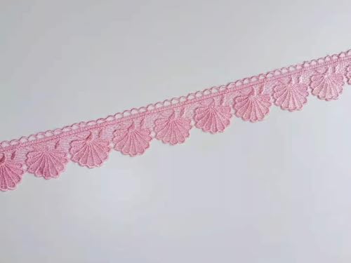 WANYI 15 Yards 6cm Spitzenband Muscheln Spitzenborte DIY Bordüre Stoff Dekoband Geschenkband Vintage Spitzenbordüre Spitze-Borten für Sofas, Kissen, Kopfkissen, Hochzeit Deko(Rosa 01) von WANYI