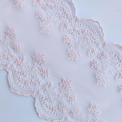 WANYI 16cm Breite Spitzenband Spitzenborte Stickerei Dekoband Vintage Spitzenstoff Borten und Bänder zum Nähen Spitzenbordüre Zierband für DIY Nähen Basteln Kleidung Unterwäsche(Rosa 01) von WANYI