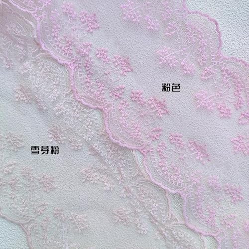 WANYI 16cm Breite Spitzenband Spitzenborte Stickerei Dekoband Vintage Spitzenstoff Borten und Bänder zum Nähen Spitzenbordüre Zierband für DIY Nähen Basteln Kleidung Unterwäsche(Rosa 02) von WANYI