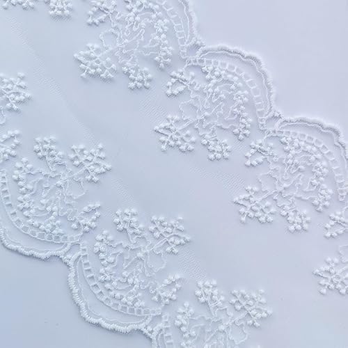 WANYI 16cm Breite Spitzenband Spitzenborte Stickerei Dekoband Vintage Spitzenstoff Borten und Bänder zum Nähen Spitzenbordüre Zierband für DIY Nähen Basteln Kleidung Unterwäsche(Weiß) von WANYI
