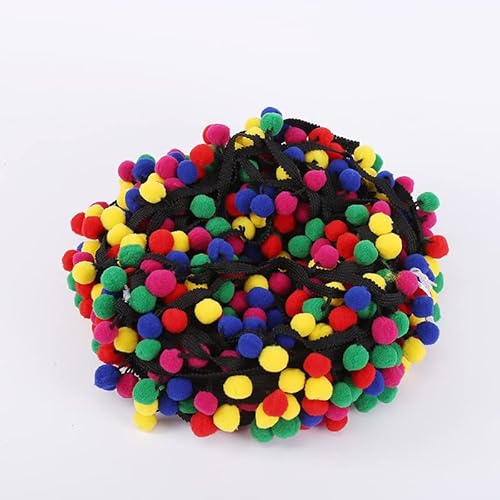 WANYI 1M Bommelborte Pompons Borten und Bänder zum Nähen Fransenborte mit Pom Poms Ball Fransen Trim Quastenborte Nähzubehör für Basteln Vorhänge Kleidung Party Dekoration(08) von WANYI