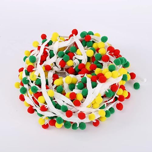 WANYI 1M Bommelborte Pompons Borten und Bänder zum Nähen Fransenborte mit Pom Poms Ball Fransen Trim Quastenborte Nähzubehör für Basteln Vorhänge Kleidung Party Dekoration(09) von WANYI