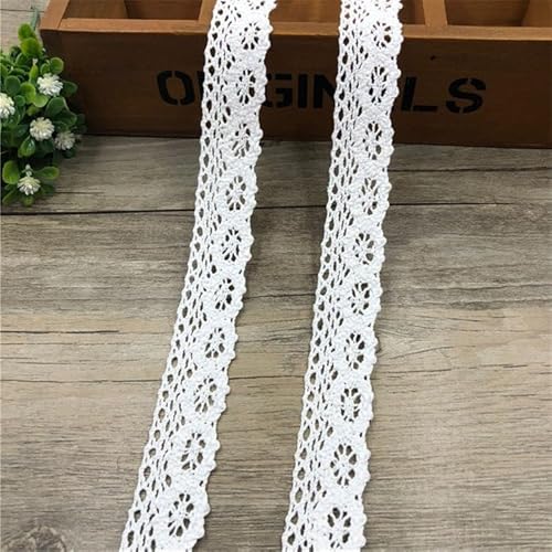 WANYI 1M Spitzenband weiß Spitzenborte aus Baumwolle 2.6cm Spitzenstoff Meterware Borten und Bänder zum Nähen Spitzenbordüre Dekoband fur Tischdecke Patchwork DIY Handwerk(Weiß) von WANYI