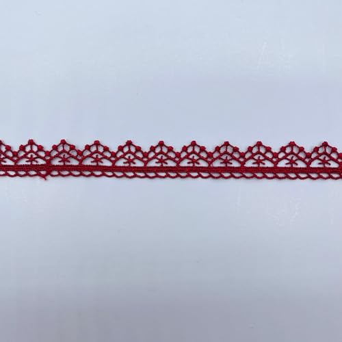 WANYI 2 Yards 1,5CM Spitzenband Borten und Bänder zum Nähen Spitzenborte Vintage Dekoband Zierband Stickerei Spitzenbordüre Schleifenband für Nähen Handwerk Dessous Vorhang Geschenkbox(Weinrot) von WANYI