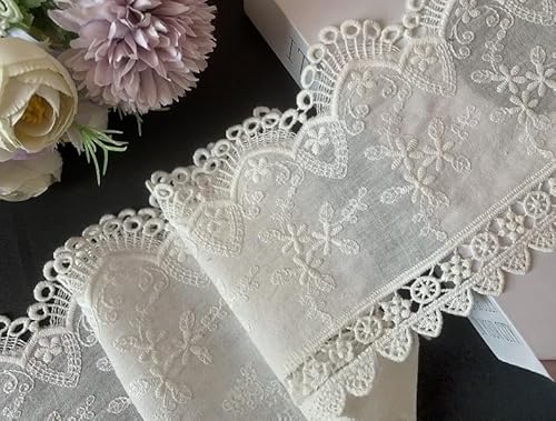 WANYI 2 Yards 12,7cm Baumwolle Spitzenband Spitzenborte Vintage Dekoband Borten und Bänder zum Nähen Meterware Spitzenstoff Spitzenbordüre für DIY Nähen Handwerk Vorhang Kleid Hochzeit Deko(Weiß) WANYI 2 Yards 12,7cm Baumwolle Spitzenband Spitzenborte Vintage Dekoband Borten und Bänder zum Nähen Meterware Spitzenstoff Spitzenbordüre für DIY Nähen Handwerk Vorhang Kleid Hochzeit Deko(Weiß) von WANYI