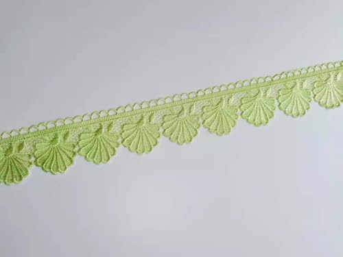 WANYI 2 Yards 6cm Spitzenband Muscheln Spitzenborte DIY Bordüre Stoff Dekoband Geschenkband Vintage Spitzenbordüre Spitze-Borten für Sofas, Kissen, Kopfkissen, Hochzeit Deko(Grün) von WANYI