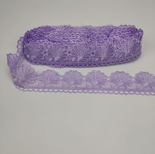 WANYI 2 Yards 6cm Spitzenband Muscheln Spitzenborte DIY Bordüre Stoff Dekoband Geschenkband Vintage Spitzenbordüre Spitze-Borten für Sofas, Kissen, Kopfkissen, Hochzeit Deko(Lila) von WANYI