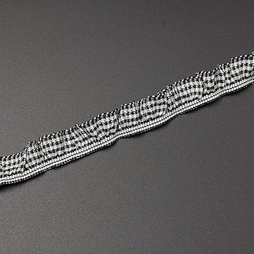 WANYI 2 Yards Elastizität Spitzenband Spitzenbordüre 2CM Breite Spitzenborte Rüschenbesatz Bordüre Stoff Zierband Dekoband für DIY Kleidung, Accessoires, Haarbänder, Taschen von WANYI