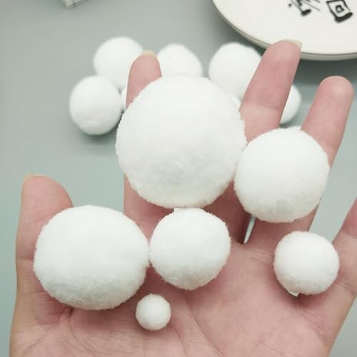 WANYI 20 Stück 4CM Pompons zum Basteln Weiß Bommel Mini Pom Pom Bälle Flauschigen Filzkugeln Plüschbälle für DIY Kreative Handwerk Weihnachtsdeko Kleidung Vorhänge von WANYI
