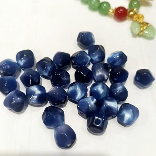 WANYI 20 Stück Perlen für Armbänder 10mm Breite Perlen zum Auffädeln Bastelperlen Farbverlauf Schmuckperlen Rhomben Katzenaugen Lose Perlen mit Loch für DIY Schmuck Halskette Handykette(Dunkelblau) WANYI 20 Stück Perlen für Armbänder 10mm Breite Perlen zum Auffädeln Bastelperlen Farbverlauf Schmuckperlen Rhomben Katzenaugen Lose Perlen mit Loch für DIY Schmuck Halskette Handykette(Dunkelblau) von WANYI