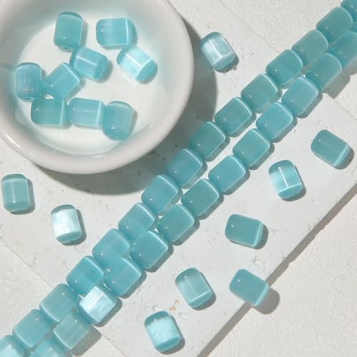 WANYI 20 Stück Perlen zum Auffädeln Erwachsene, 7mmx10mm Kristall Perlen Set mit Loch Schmuckperlen Steinperlen für Herstellung Handykette Armbänder Halsketten(Blau) von WANYI