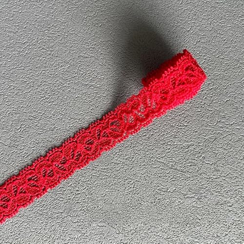 WANYI 20 Yards 1,5cm Breit Spitzenband Elastizität Spitzenborte Spitzenbordüre Borten und Bänder zum Nähen Spitzenstoff Meterware Dekoband für DIY Nähen Unterwäsche Handwerk Kleid(Rot) von WANYI