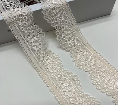 WANYI 20 Yards 3cm Spitzenband Weiß Spitzenborte Elastizität Spitzenstoff Meterware Borten und Bänder zum Nähen Elasthan Spitze Vintage Spitzenbordüre fur DIY Unterwäsche Handwerk Geschenkband(Beige) WANYI 20 Yards 3cm Spitzenband Weiß Spitzenborte Elastizität Spitzenstoff Meterware Borten und Bänder zum Nähen Elasthan Spitze Vintage Spitzenbordüre fur DIY Unterwäsche Handwerk Geschenkband(Beige) von WANYI