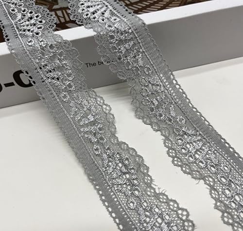 WANYI 20 Yards 3cm Spitzenband Weiß Spitzenborte Elastizität Spitzenstoff Meterware Borten und Bänder zum Nähen Elasthan Spitze Vintage Spitzenbordüre fur DIY Unterwäsche Handwerk Geschenkband(Grau) WANYI 20 Yards 3cm Spitzenband Weiß Spitzenborte Elastizität Spitzenstoff Meterware Borten und Bänder zum Nähen Elasthan Spitze Vintage Spitzenbordüre fur DIY Unterwäsche Handwerk Geschenkband(Grau) von WANYI
