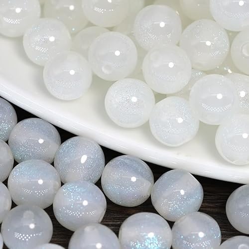 WANYI 200 Stück Perlen Perlenset für Armbänder Perlen zum Auffädeln 10mm Bastelperlen Schmuckperlen Runde Lose Perlen mit Loch Beads für DIY Halskette Schmuckherstellung von WANYI