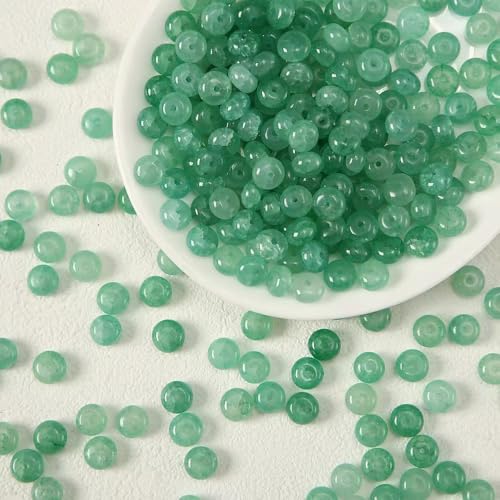 WANYI 200 Stück Perlen für Armbänder Selber Machen, 5x8mm Breite Glasperlen zum Auffädeln Perlenset Farbverlauf Bastelperlen Perlen für Ketten DIY Schmuckherstellung von WANYI