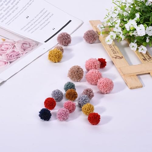 WANYI 200 Stück Pompons zum Basteln, Pompoms Bunte Pompons 1.5cm Mini Pompom Flauschigen Plüsch Bommel für Hüte, Haarschmuck, Ohrringe DIY Kreative Handwerk von WANYI
