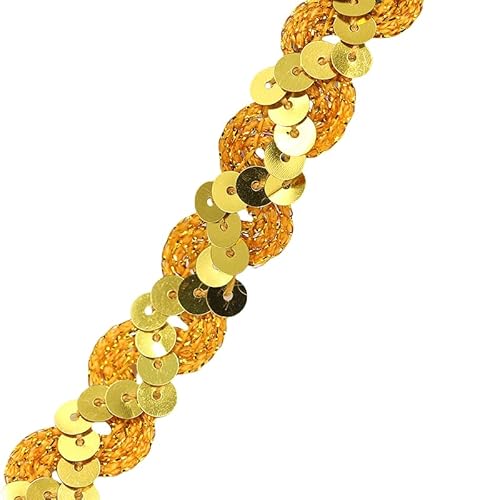 WANYI 20M Pailletten Spitzenband 1.5CM Breit Spitzenborte Rüschenband Glitzer Spitze Meterware Geschenkband für Hüte, Kostüme, Performance Kleidung von WANYI