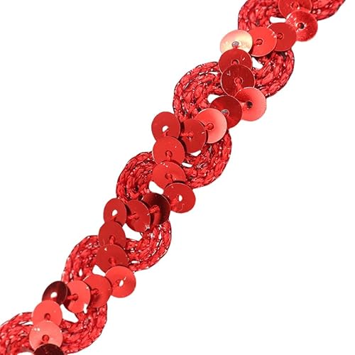 WANYI 20M Pailletten Spitzenband 1.5CM Breit Spitzenborte Rüschenband Glitzer Spitze Meterware Geschenkband für Hüte, Kostüme, Performance Kleidung von WANYI