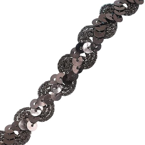 WANYI 20M Pailletten Spitzenband 1.5CM Breit Spitzenborte Rüschenband Glitzer Spitze Meterware Geschenkband für Hüte, Kostüme, Performance Kleidung von WANYI