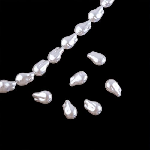 WANYI 20PCS Perlen Weiß, Perlen für Armbänder Bastelperlen zum Auffädeln Lose Kunst Pearl Schmuckperlen mit Loch Beads für DIY Armbänder Halskette Ohrringe Schmuckherstellung von WANYI
