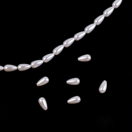 WANYI 20PCS Perlen Weiß, Perlen für Armbänder Bastelperlen zum Auffädeln Lose Kunst Pearl Schmuckperlen mit Loch Beads für DIY Armbänder Halskette Ohrringe Schmuckherstellung von WANYI