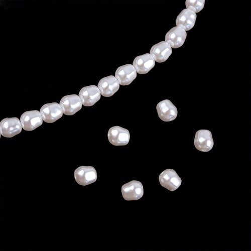 WANYI 20PCS Perlen Weiß, Perlen für Armbänder Bastelperlen zum Auffädeln Lose Kunst Pearl Schmuckperlen mit Loch Beads für DIY Armbänder Halskette Ohrringe Schmuckherstellung von WANYI