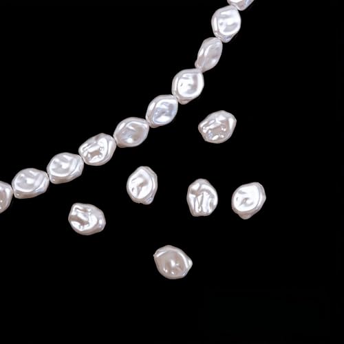 WANYI 20PCS Perlen Weiß, Perlen für Armbänder Bastelperlen zum Auffädeln Lose Kunst Pearl Schmuckperlen mit Loch Beads für DIY Armbänder Halskette Ohrringe Schmuckherstellung von WANYI