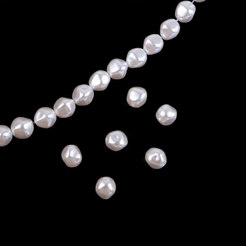 WANYI 20PCS Perlen Weiß, Perlen für Armbänder Bastelperlen zum Auffädeln Lose Kunst Pearl Schmuckperlen mit Loch Beads für DIY Armbänder Halskette Ohrringe Schmuckherstellung von WANYI