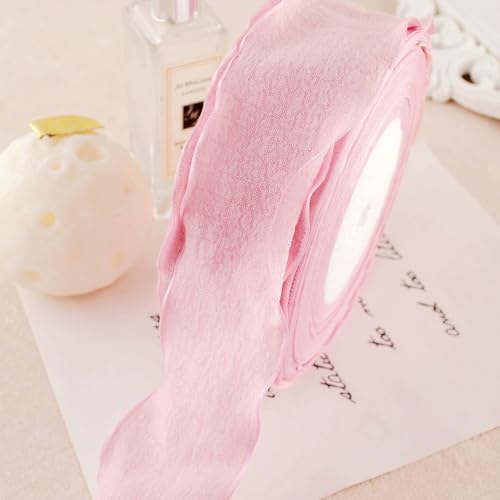 WANYI 25 Yards Rüschen Spitzenband Geschenkband 4cm Breite Plissee Spitzenborte Bunt Dekoband Zierband für DIY Schleifen, Geschenkverpackungen von WANYI