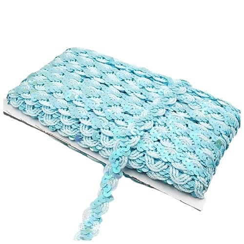 WANYI 25M Pailletten Spitzenband 1.5CM Breit Spitzenborte Rüschenband Glitzer Spitze Meterware Geschenkband für Hüte, Kostüme, Performance Kleidung von WANYI
