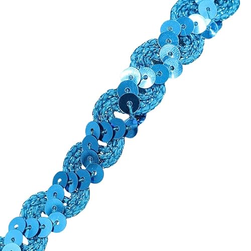 WANYI 25M Pailletten Spitzenband 1.5CM Breit Spitzenborte Rüschenband Glitzer Spitze Meterware Geschenkband für Hüte, Kostüme, Performance Kleidung von WANYI
