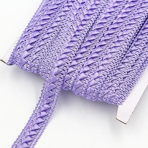 WANYI 25M Spitzenband Vintage Spitzenborte 1.8CM Breit Spitze Borten und Bänder zum Nähen Spitzenstoff Spitzenbordüre für Sofas, Kissen, Vorhänge, Tischtücher(Hellviolett) von WANYI
