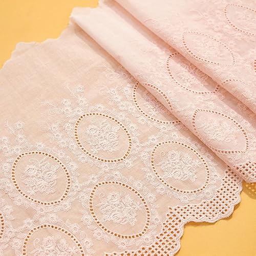 WANYI 26cm Breit Spitzenband aus Baumwolle Bunt Spitzenborte Borten und Bänder zum Nähen Vintage Spitzenbordüre Dekoband für DIY Kleidung,Tischdecken,Sofa,Vorhänge(Weiß-2 Yards) von WANYI