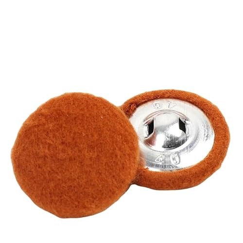 WANYI 28 Stück Knöpfe mit Stoffüberzug Knöpfe zum Annähen Runde Buttons in 7 Größen Vintage Stoffknöpfe Bastelknöpfe mit Metallschaft Nähknöpfe für Mantel Strickjacke Anzüge Kleider(Orange) von WANYI