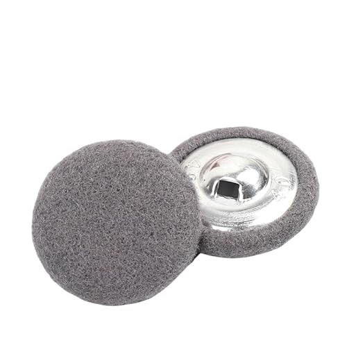 WANYI 28 Stück Knöpfe mit Stoffüberzug Knöpfe zum Annähen Runde Buttons in 7 Größen Vintage Stoffknöpfe Bastelknöpfe mit Metallschaft Nähknöpfe für Mantel Strickjacke Anzüge Kleider(Grau) von WANYI
