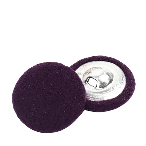 WANYI 28 Stück Knöpfe mit Stoffüberzug Knöpfe zum Annähen Runde Buttons in 7 Größen Vintage Stoffknöpfe Bastelknöpfe mit Metallschaft Nähknöpfe für Mantel Strickjacke Anzüge Kleider(lila) von WANYI