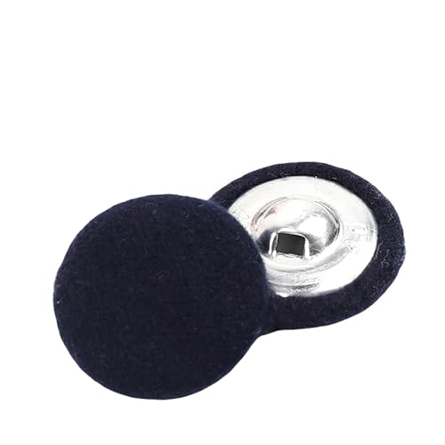 WANYI 28 Stück Knöpfe mit Stoffüberzug Knöpfe zum Annähen Runde Buttons in 7 Größen Vintage Stoffknöpfe Bastelknöpfe mit Metallschaft Nähknöpfe für Mantel Strickjacke Anzüge Kleider(Marineblau) von WANYI