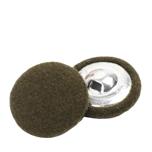 WANYI 28 Stück Knöpfe mit Stoffüberzug Knöpfe zum Annähen Runde Buttons in 7 Größen Vintage Stoffknöpfe Bastelknöpfe mit Metallschaft Nähknöpfe für Mantel Strickjacke Anzüge Kleider(Armeegrün) von WANYI