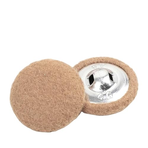 WANYI 28 Stück Knöpfe mit Stoffüberzug Knöpfe zum Annähen Runde Buttons in 7 Größen Vintage Stoffknöpfe Bastelknöpfe mit Metallschaft Nähknöpfe für Mantel Strickjacke Anzüge Kleider(Khaki) von WANYI