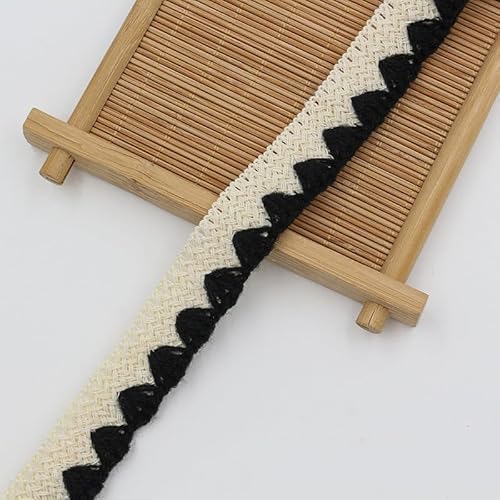 WANYI 2CM Breit Spitzenband Beige Spitzenborte Patchwork Stoffband Dekoband Vintage Spitzenbordüre Bordüre Stoff für Kleidung, Hüte Handwerk Basteln(2M) von WANYI
