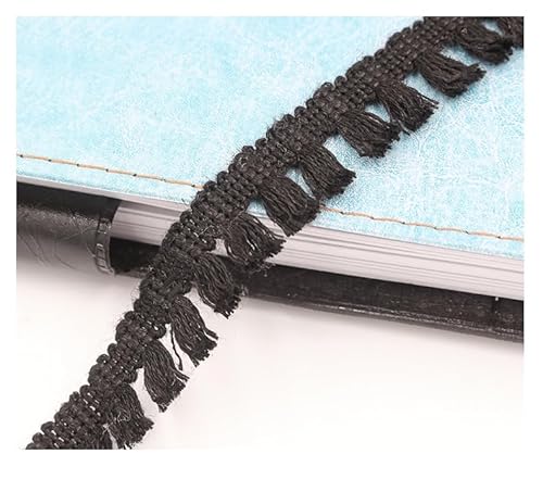 WANYI 2M 1.8cm Breit Baumwolle Quaste Fransenborte Vintage Spitze Häkelband Fransen Quasten Häkelspitze Quastenborte für DIY Vorhang Sofa Zubehör von WANYI