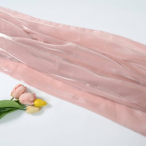 WANYI 2M Organza Stoff zum Nähen, 1.5M Breit Glanz Stoff Schillerndes Satin Spitzenstoff Tüllstoff für Röcke, Kleid, Vorhänge Dekoration(Rosa 02) von WANYI