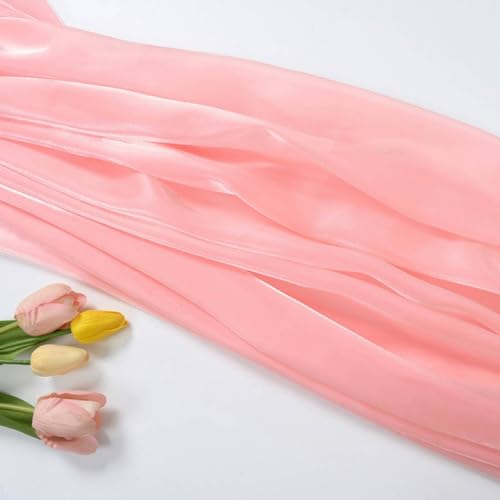 WANYI 2M Organza Stoff zum Nähen, 1.5M Breit Glanz Stoff Schillerndes Satin Spitzenstoff Tüllstoff für Röcke, Kleid, Vorhänge Dekoration(Rosa 03) von WANYI
