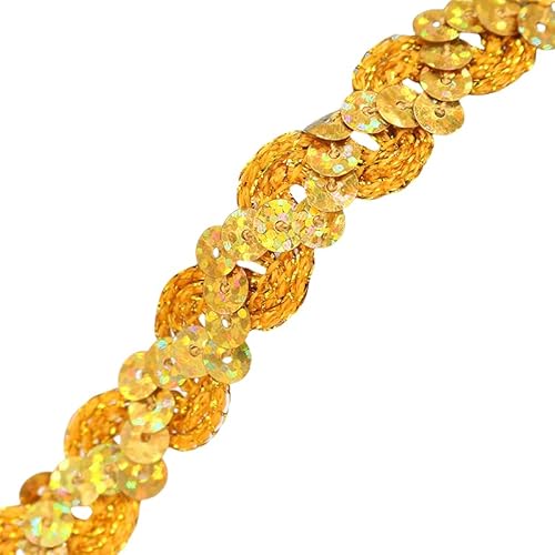 WANYI 2M Pailletten Spitzenband 1.5CM Breit Spitzenborte Rüschenband Glitzer Spitze Meterware Geschenkband für Hüte, Kostüme, Performance Kleidung von WANYI