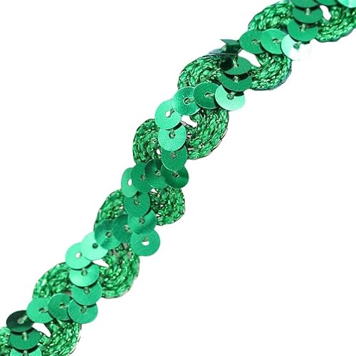 WANYI 2M Pailletten Spitzenband 1.5CM Breit Spitzenborte Rüschenband Glitzer Spitze Meterware Geschenkband für Hüte, Kostüme, Performance Kleidung von WANYI