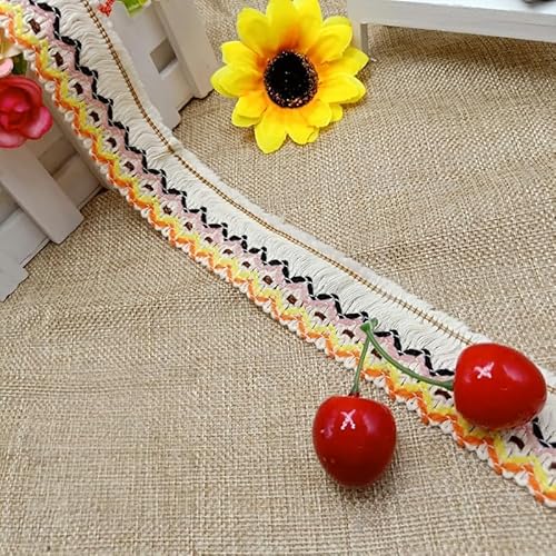 WANYI 3.5cm Baumwolle Spitzenband Spitzenborte Vintage Borten und Bänder zum Nähen Meterware Ethnischer Stil Dekoband Spitzenbesatz Zierband für Nähen Kleidung Hut Taschen Vorhänge(03) von WANYI